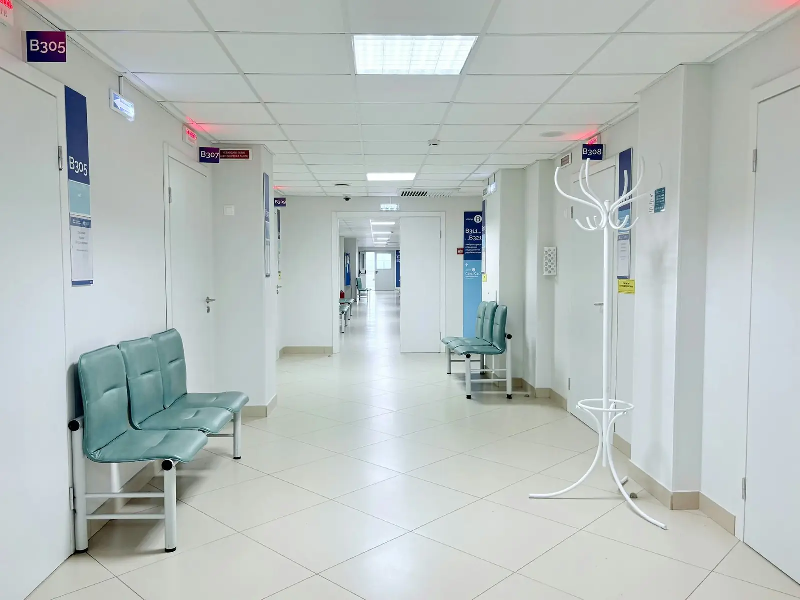 Spotless medical clinic waiting room and reception area