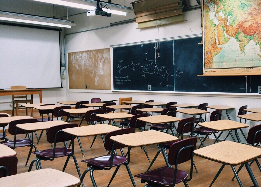 Clean, well-lit school classroom and corridor cleaned by Clean Spaces